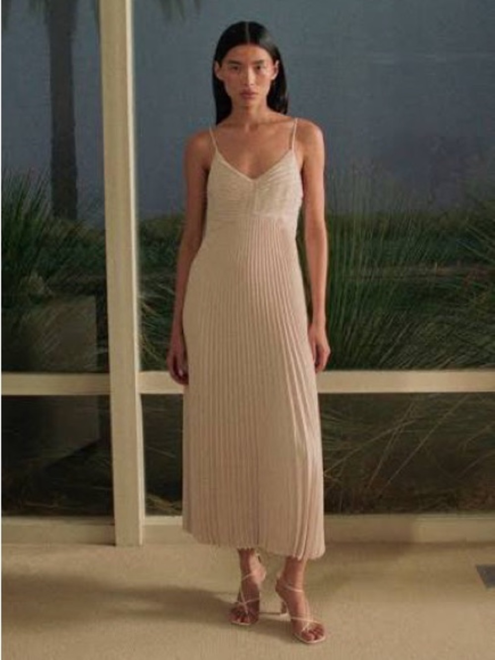 Aritzia Babaton Celebrate Dress Matte Pearl NWT